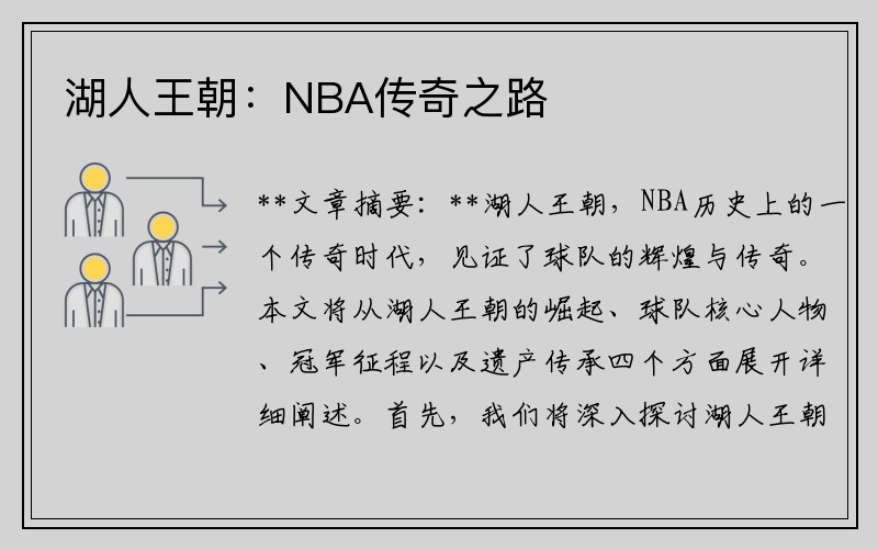 湖人王朝：NBA传奇之路